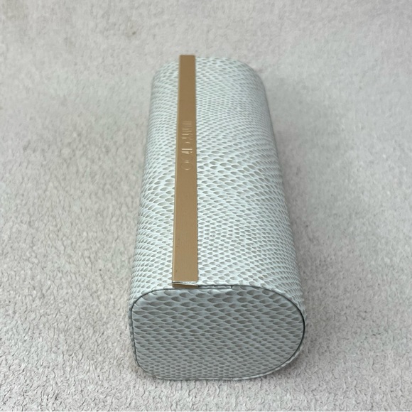 Jimmy Choo Magnetic Snap Snakeskin Pattern Sunglasses Hard Case Ivory/Gold Women - Picture 6 of 11